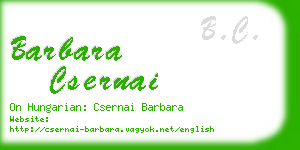 barbara csernai business card